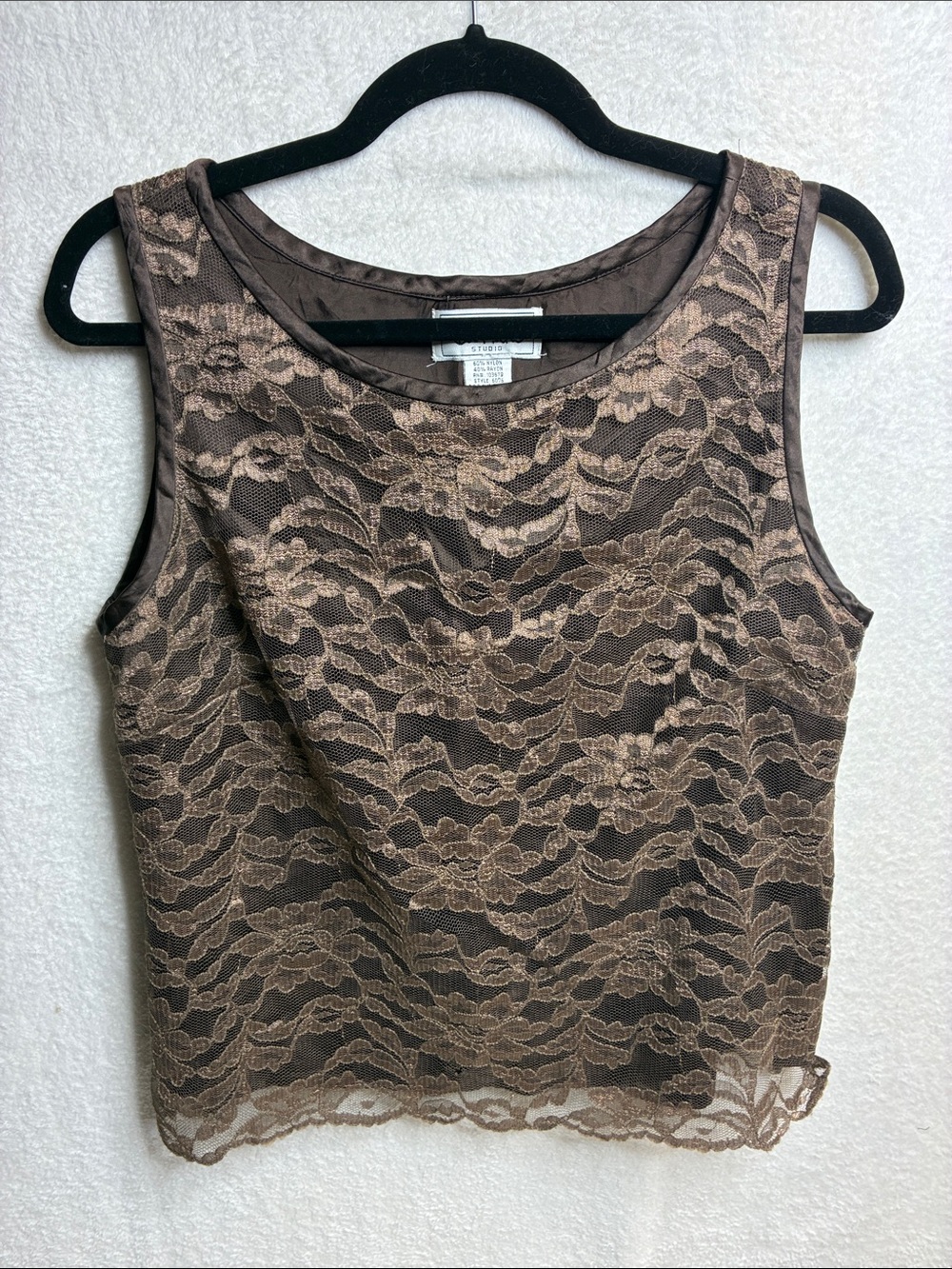 Bob Mackie Brown Lace Tank Top